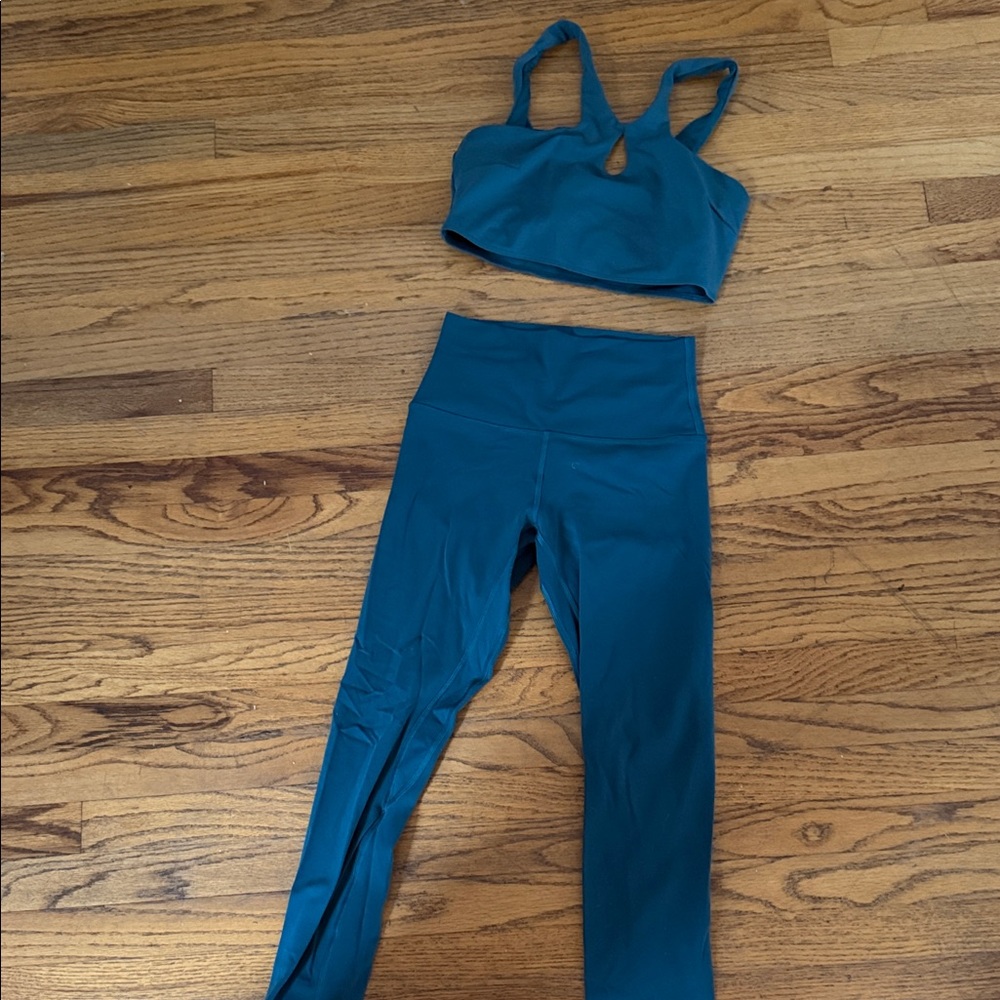 Olive green Sports Bra and Leggings Set